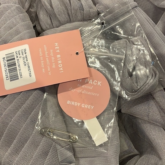 NWT Birdy Grey Bridesmaid Formal Dress Silver Christina BG1001SL02B3 Size Small - Picture 7 of 11